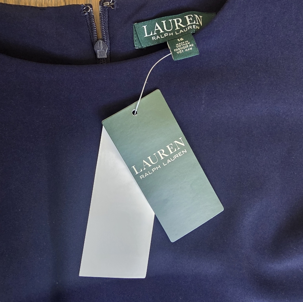 NWT Lauren Ralph Lauren Sleeveless Dress Size 16 - Picture 7 of 10
